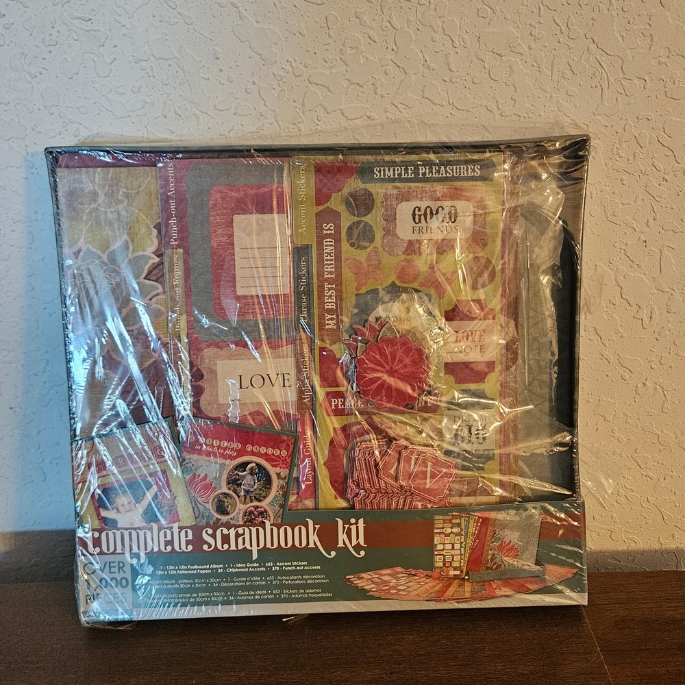 ColorBok Brown Floral Complete Scrapbook Kit 12x12 Album Over 1000 Pcs NEW